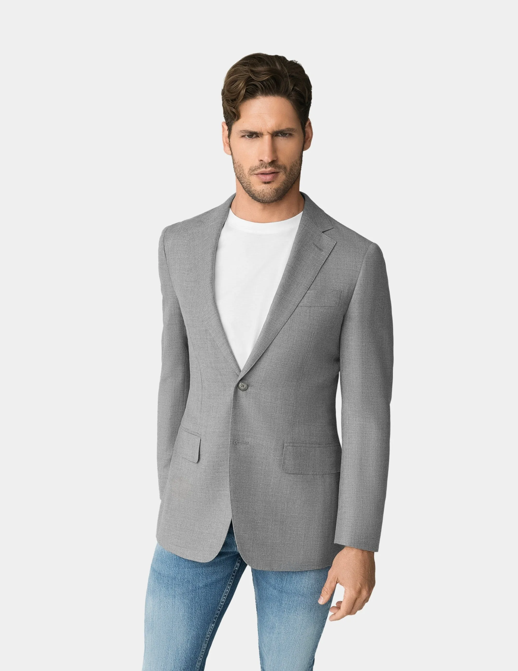 Grey Single Breasted Jacket