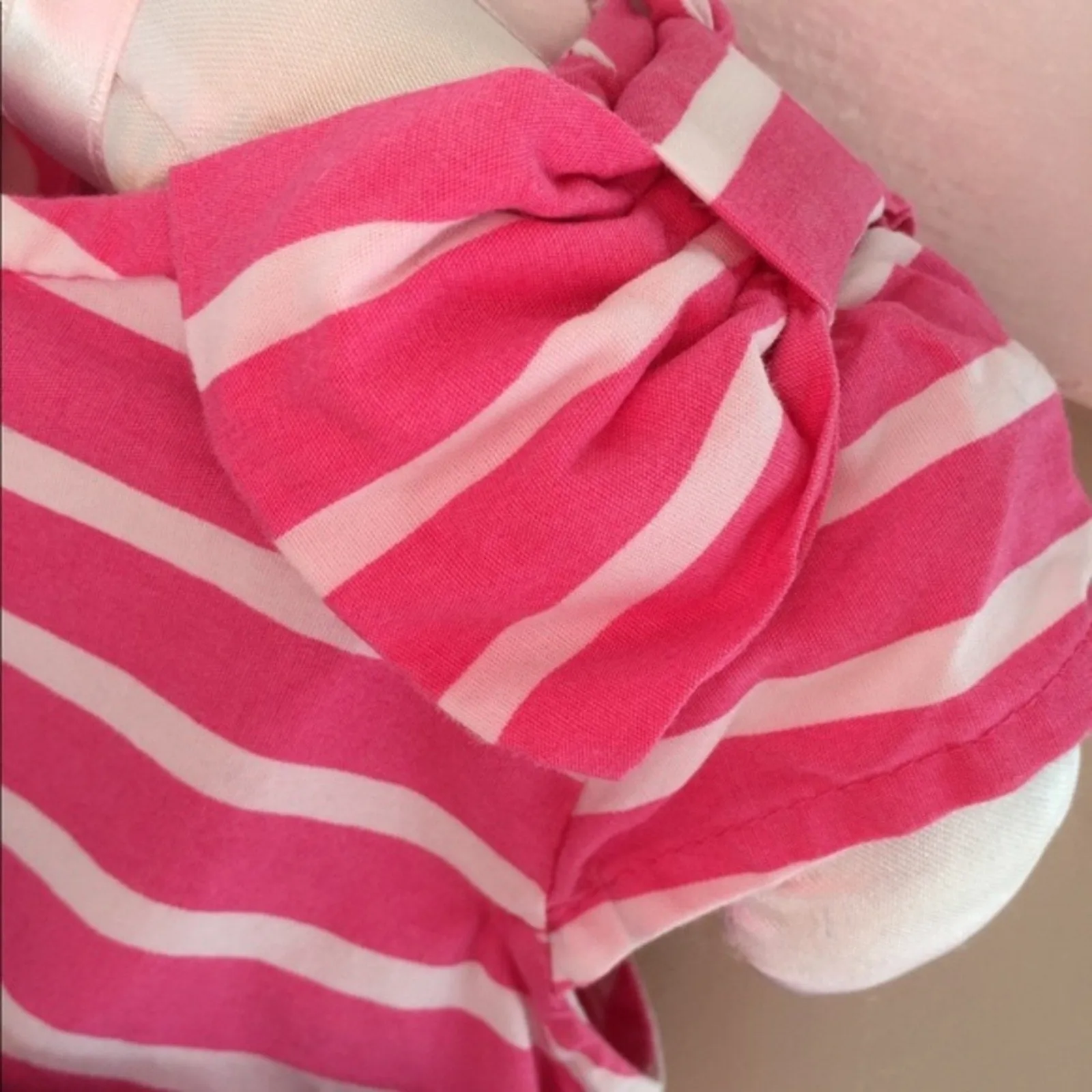 Gymboree Pink & White Striped Bow Dress 12-18 Months