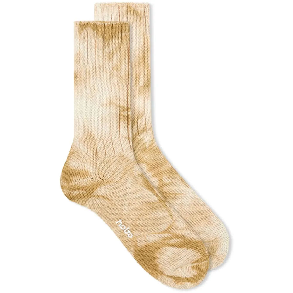 HOBO Tie Dye Cotton Crew SockBeige