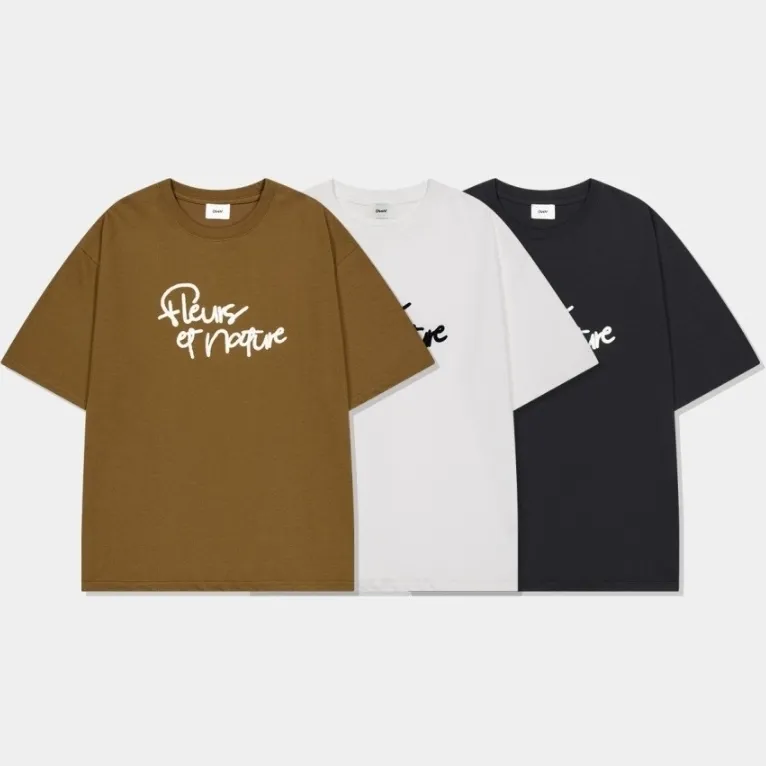 IONSEOUL  |Unisex Street Style Plain Oversized Logo T-Shirts