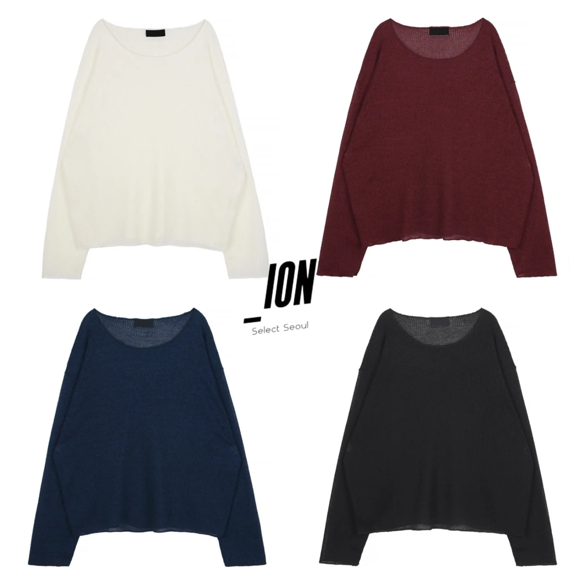 IONSEOUL  |Unisex Street Style Plain Oversized Sweaters