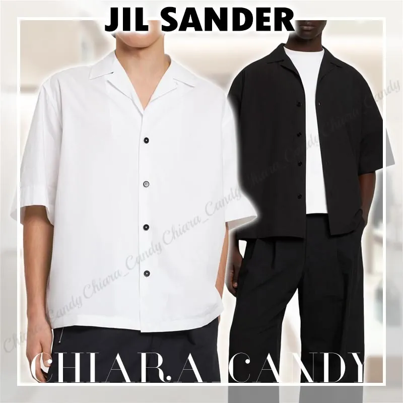 Jil Sander  |Plain Cotton Short Sleeves Designers Shirts