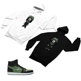 Jordan 1 Black Green Matching Custom Designed Hoodies JD 1-70-1