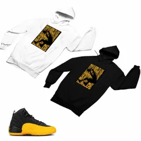 Jordan 12 University Gold Matching Custom Designed Hoodies JD 12-17-9