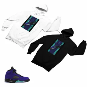 Jordan 5 Alternate Grape Matching Custom Designed Hoodies JD 5-2-8-18