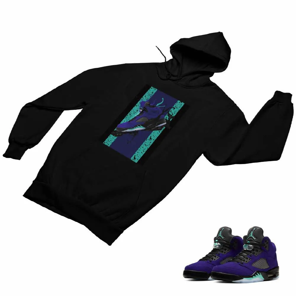 Jordan 5 Alternate Grape Matching Custom Designed Hoodies JD 5-2-8-18