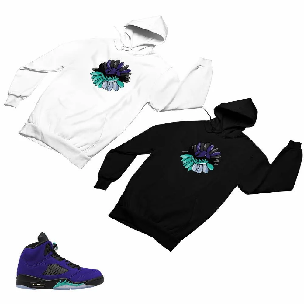 Jordan 5 Alternate Grape Matching Custom Designed Hoodies JD 5-2-8-1