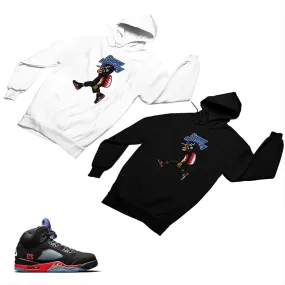 Jordan 5 Top 3 Black Matching Custom Designed Hoodies JD 5-2-7-8