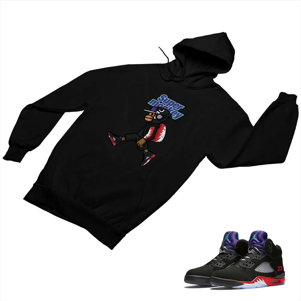 Jordan 5 Top 3 Black Matching Custom Designed Hoodies JD 5-2-7-8