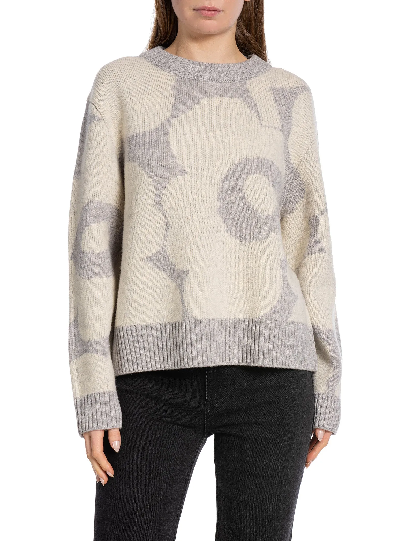 MARIMEKKO SWEATER VIRTAUS UNIKKO PULLOVER LIGHT GREY/OFF WHITE