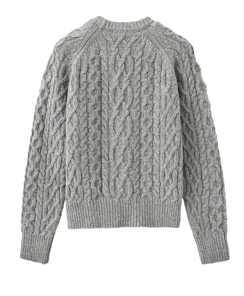 Marithe + Francois Girbaud  |[MARITHE]★ CABLE ROUND NECK PULLOVER KNIT