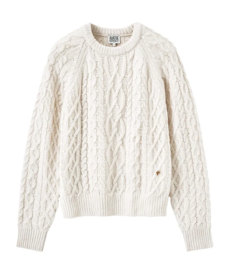 Marithe + Francois Girbaud  |[MARITHE]★ CABLE ROUND NECK PULLOVER KNIT