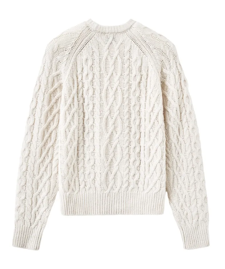 Marithe + Francois Girbaud  |[MARITHE]★ CABLE ROUND NECK PULLOVER KNIT