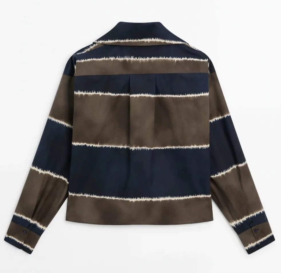 Massimo Dutti  |Stripes Casual Style Long Sleeves Cotton Elegant Style