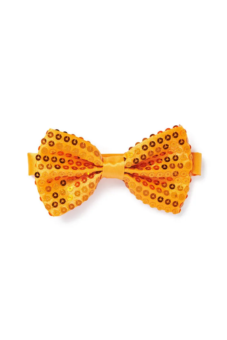 Men's Sequin Bow Tie - Orange