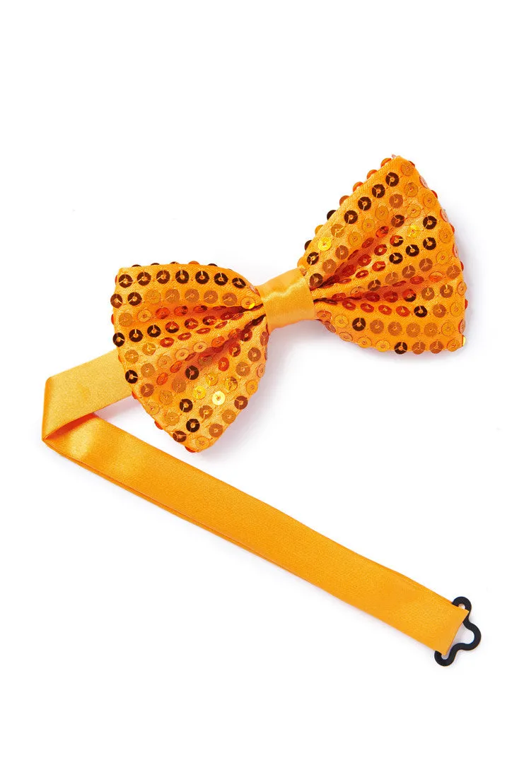 Men's Sequin Bow Tie - Orange