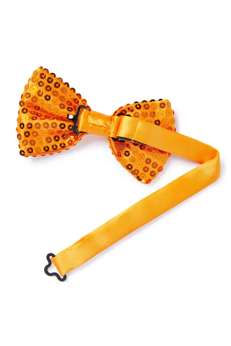 Men's Sequin Bow Tie - Orange