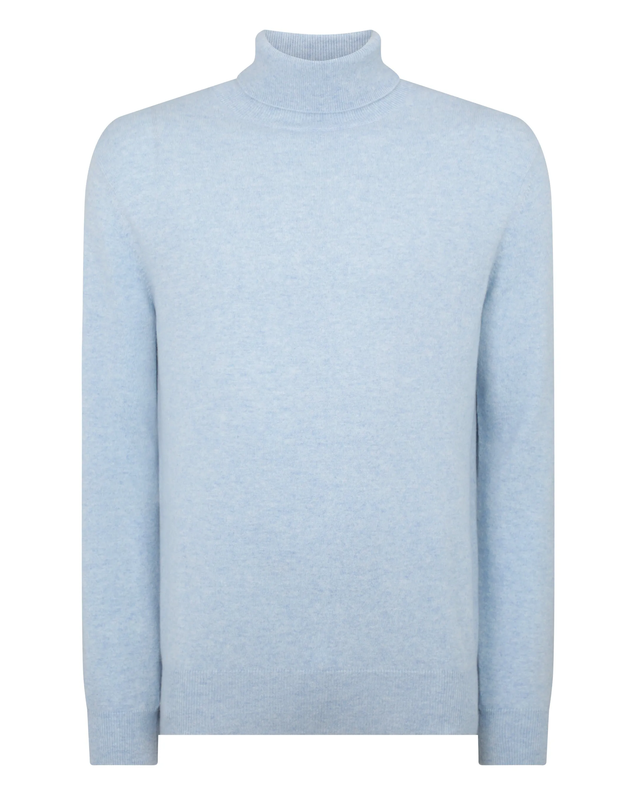 Men's Trafalgar Roll Neck Cashmere Jumper Cornflower Blue