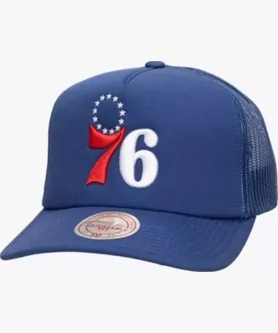 Mitchell & Ness Men's NBA Philadelphia 76ers Core Evergreen OTC Trucker Adjustable Hat