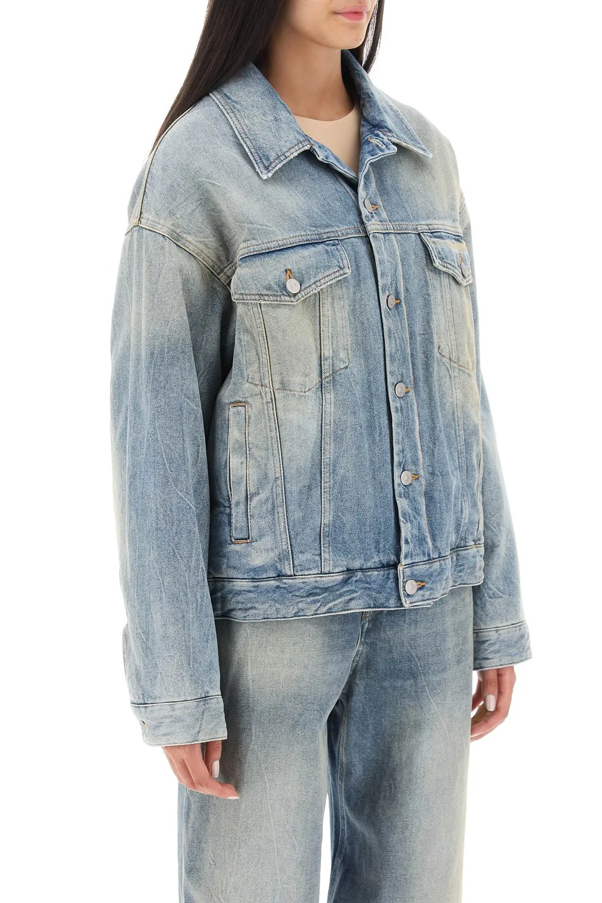 Mm6 maison margiela padded denim jacket S52AM0246 S30828 BLUE SAND