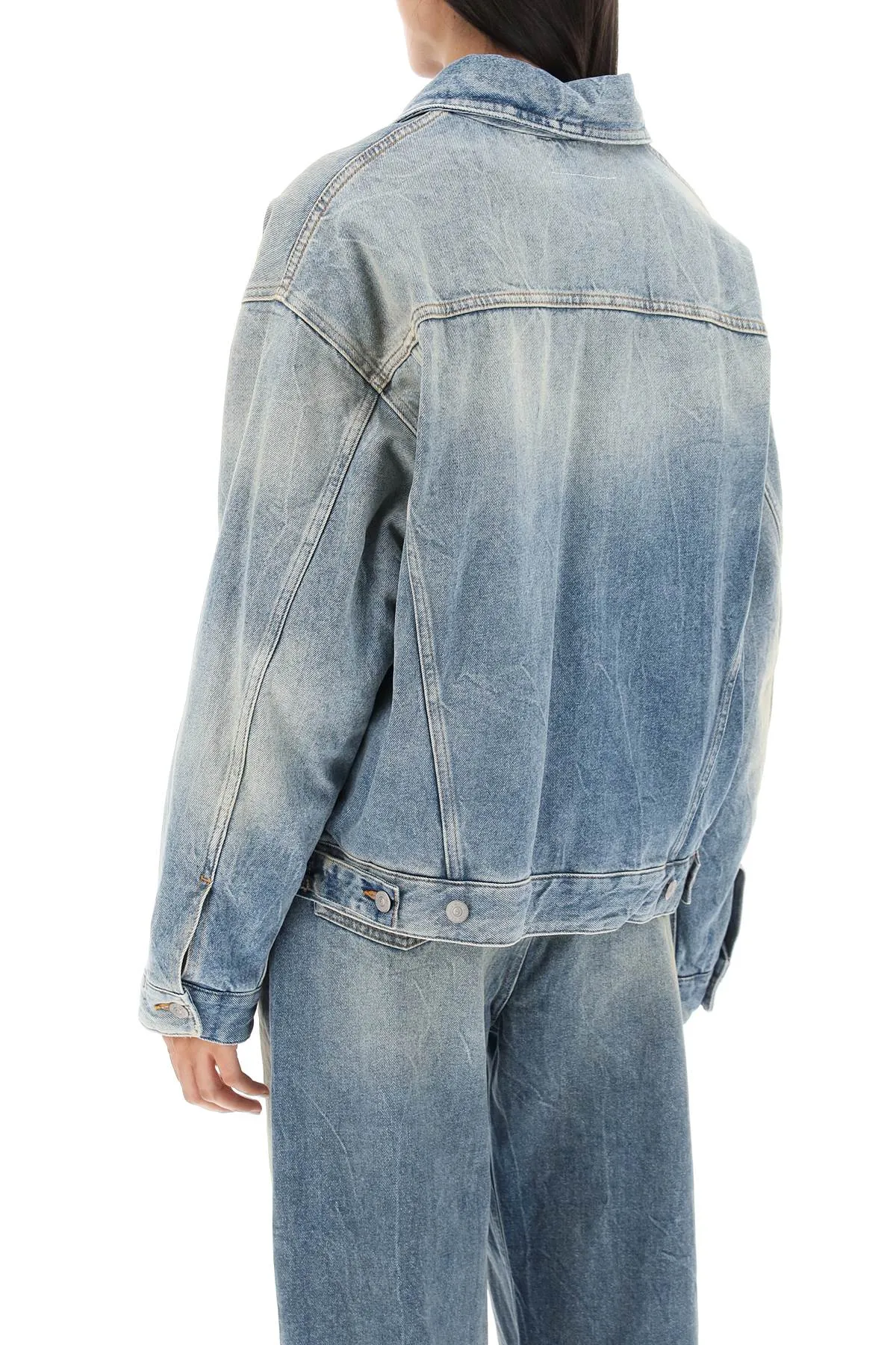 Mm6 maison margiela padded denim jacket S52AM0246 S30828 BLUE SAND