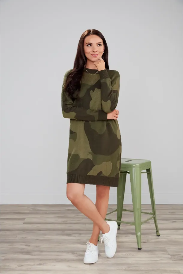 Mudpie Hathaway Camo Sweater Dress