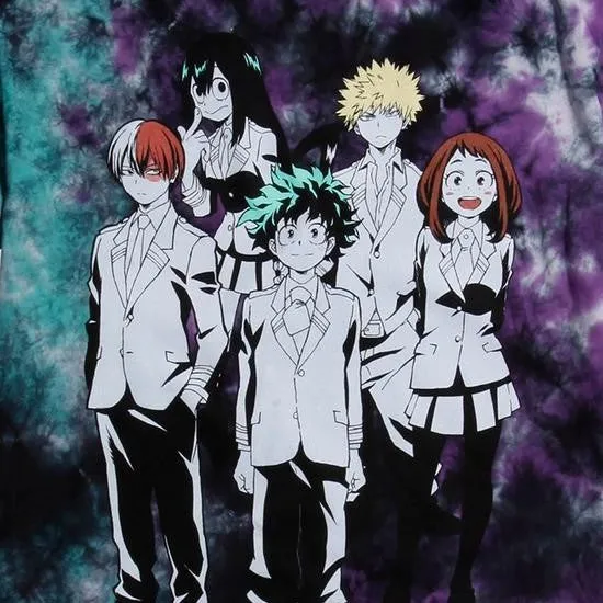 My Hero Academia All Cast Purple Tie Dye Shirt