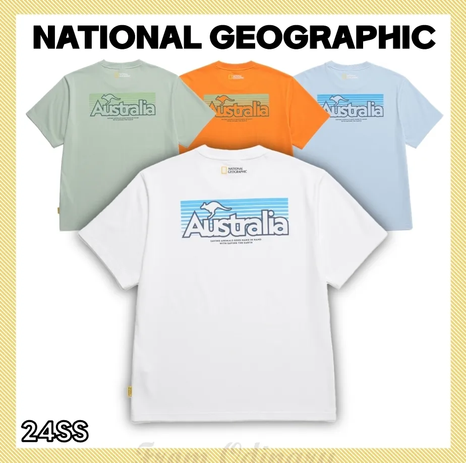 NATIONAL GEOGRAPHIC  |Unisex Street Style Short Sleeves Logo T-Shirts