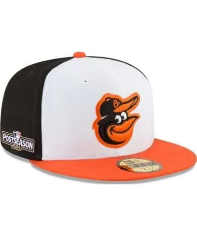 New Era Men's MLB White/Orange Baltimore Orioles 2024 MLB season Side Patch 59FIFTY Fitted Hat