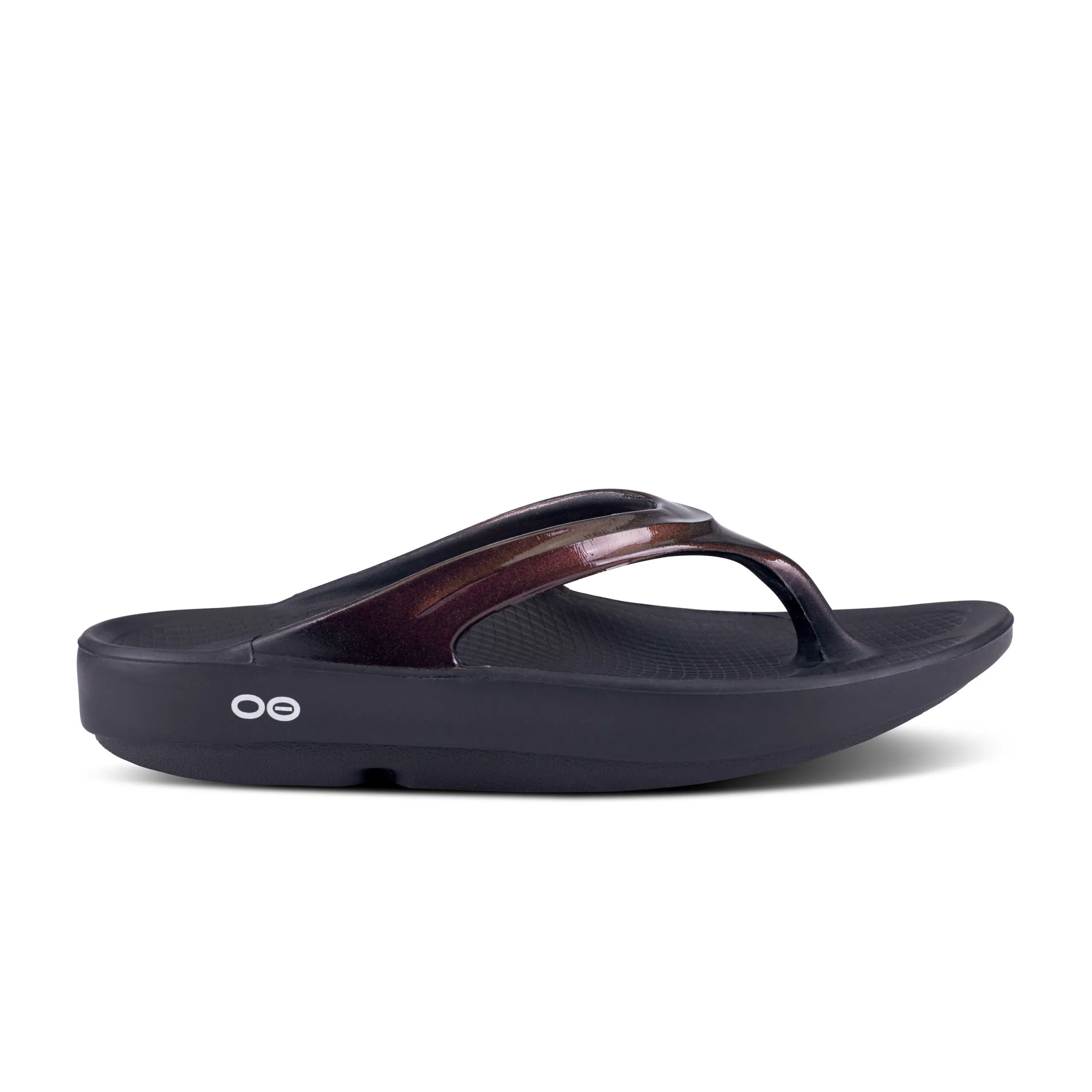 Oofos Womens OOlala Luxe Thong Sandal- Cabernet