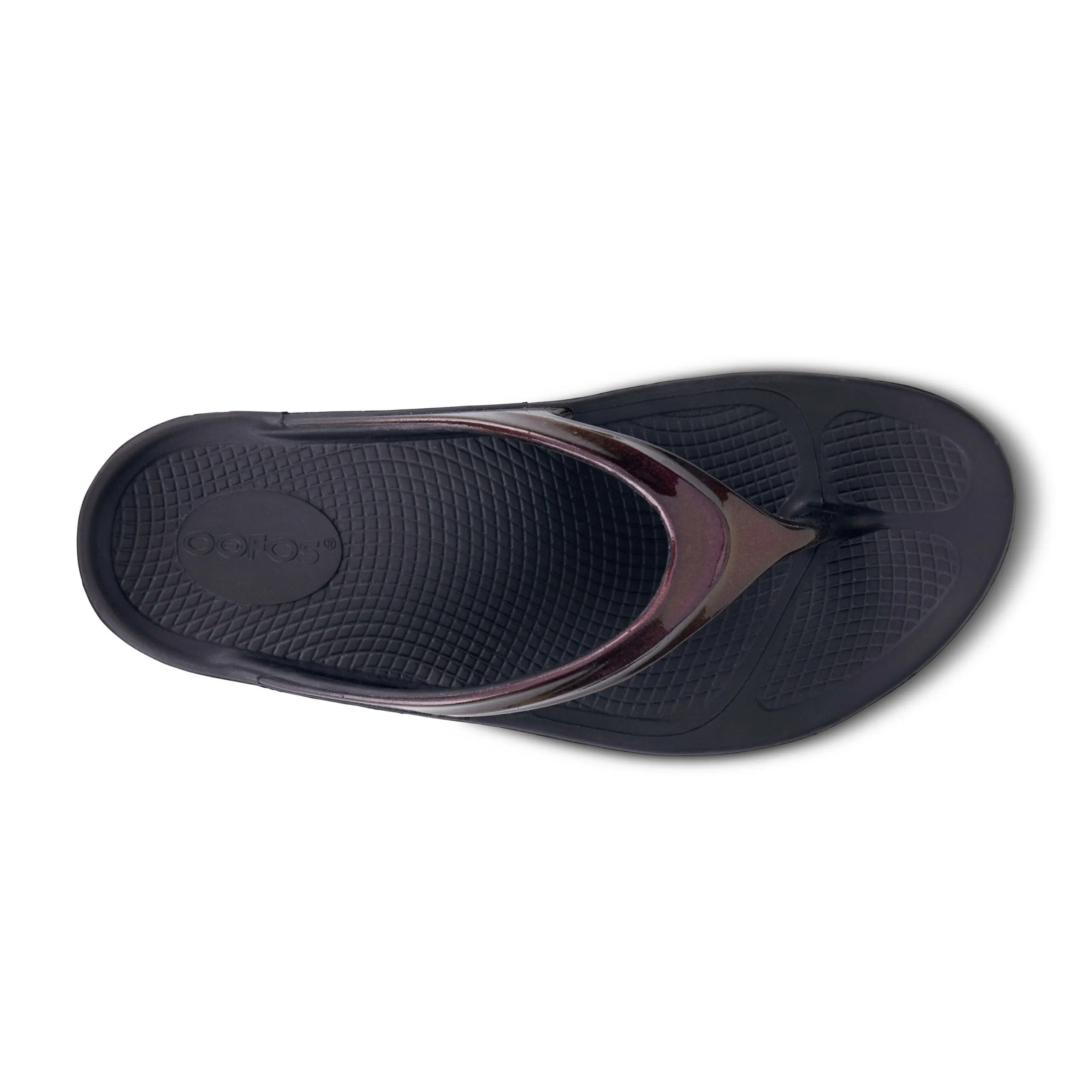 Oofos Womens OOlala Luxe Thong Sandal- Cabernet