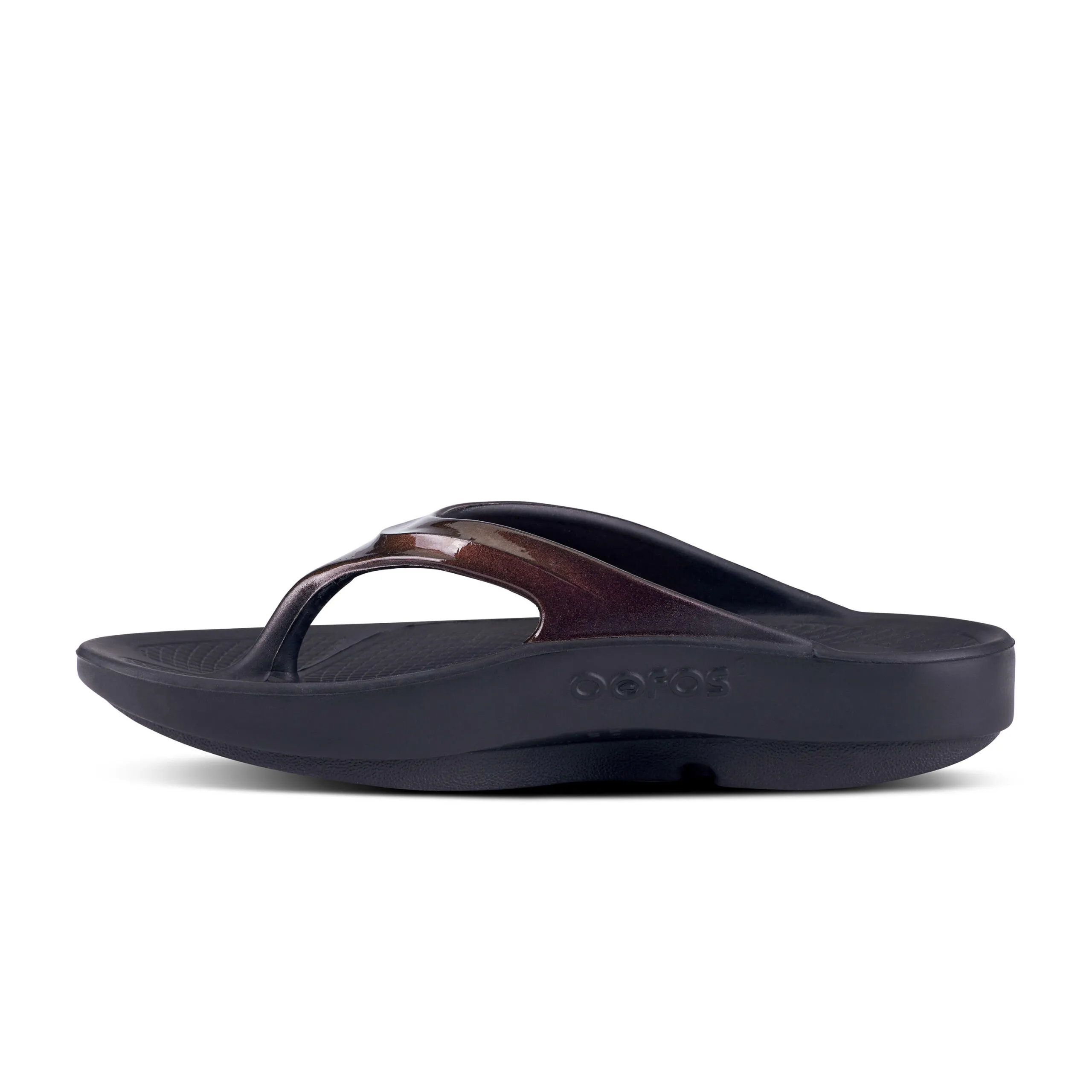 Oofos Womens OOlala Luxe Thong Sandal- Cabernet