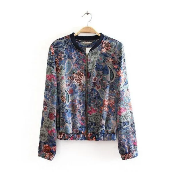 Paisley Jacket for women with Floral Bandana Print