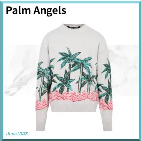 Palm Angels  |Unisex Street Style Plain Logo Sweaters