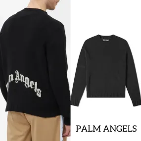 Palm Angels  |Unisex Wool Nylon Street Style Logo Sweaters