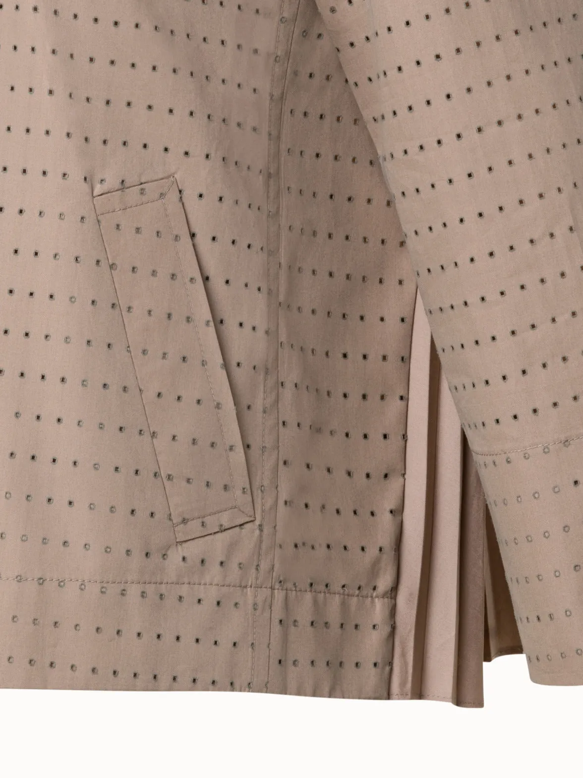 Perforated Pin Dot Cotton Poplin Jacket