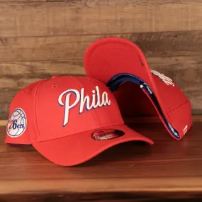 Philadelphia 76ers Phila Script Side Patch 940 9Forty Dad Hat