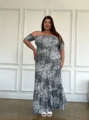 Plus Size Smocked Botanical Dress