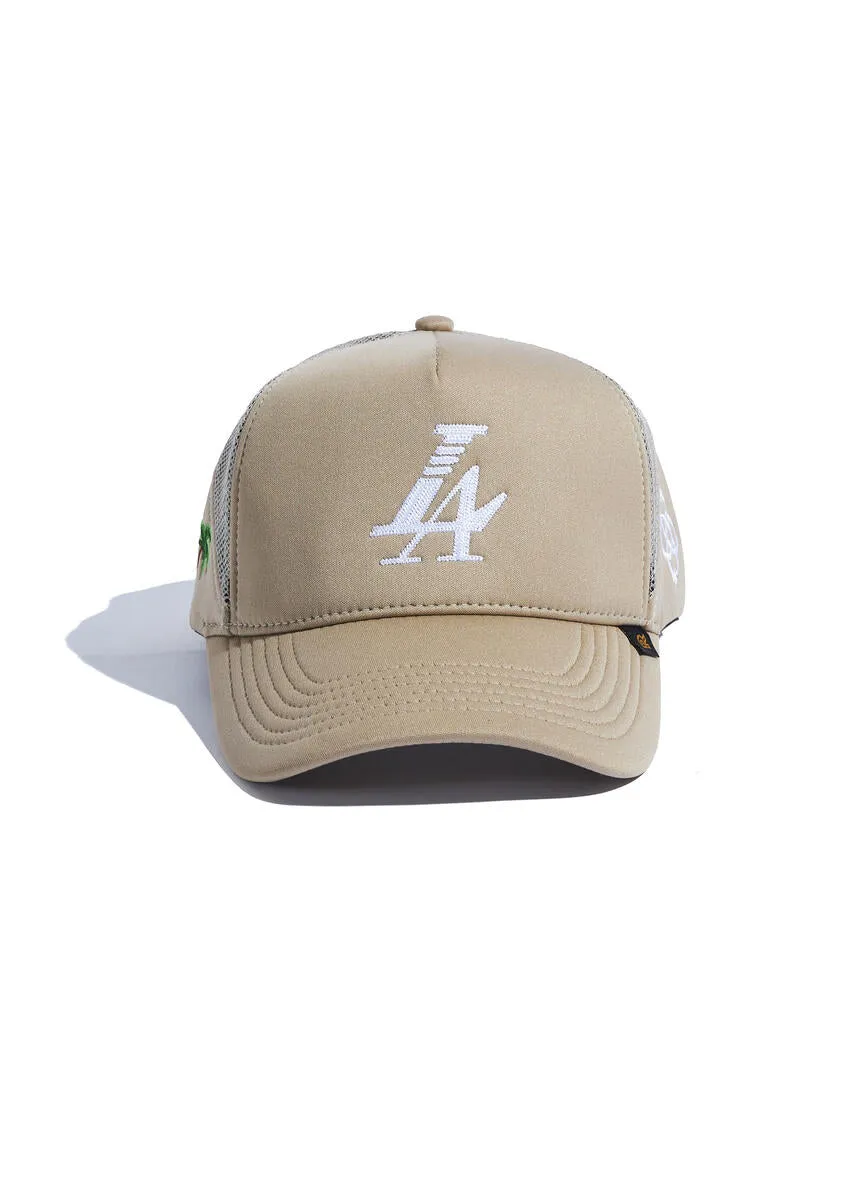 Reference PARADISE LA TRUCKER Hat (KHAKI)