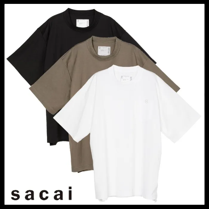 sacai  |Cotton Short Sleeves Logo Designers T-Shirts