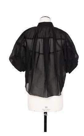 sacai  |Plain Short Sleeves Office Style Sheer Shirts & Blouses