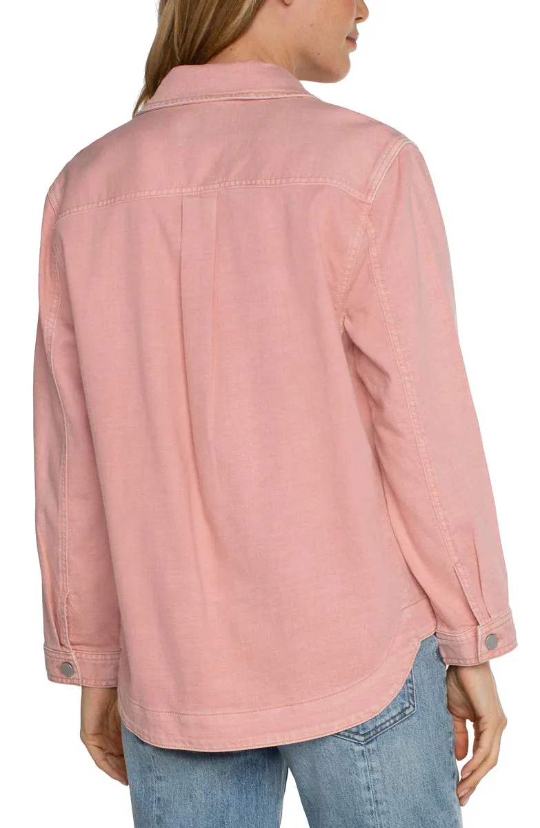 Shirt Jacket in Rose Blush