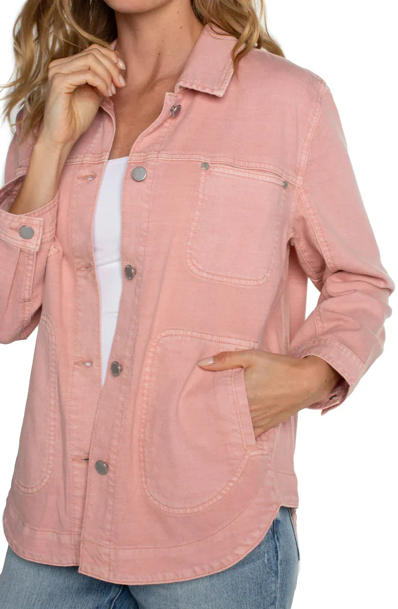 Shirt Jacket in Rose Blush