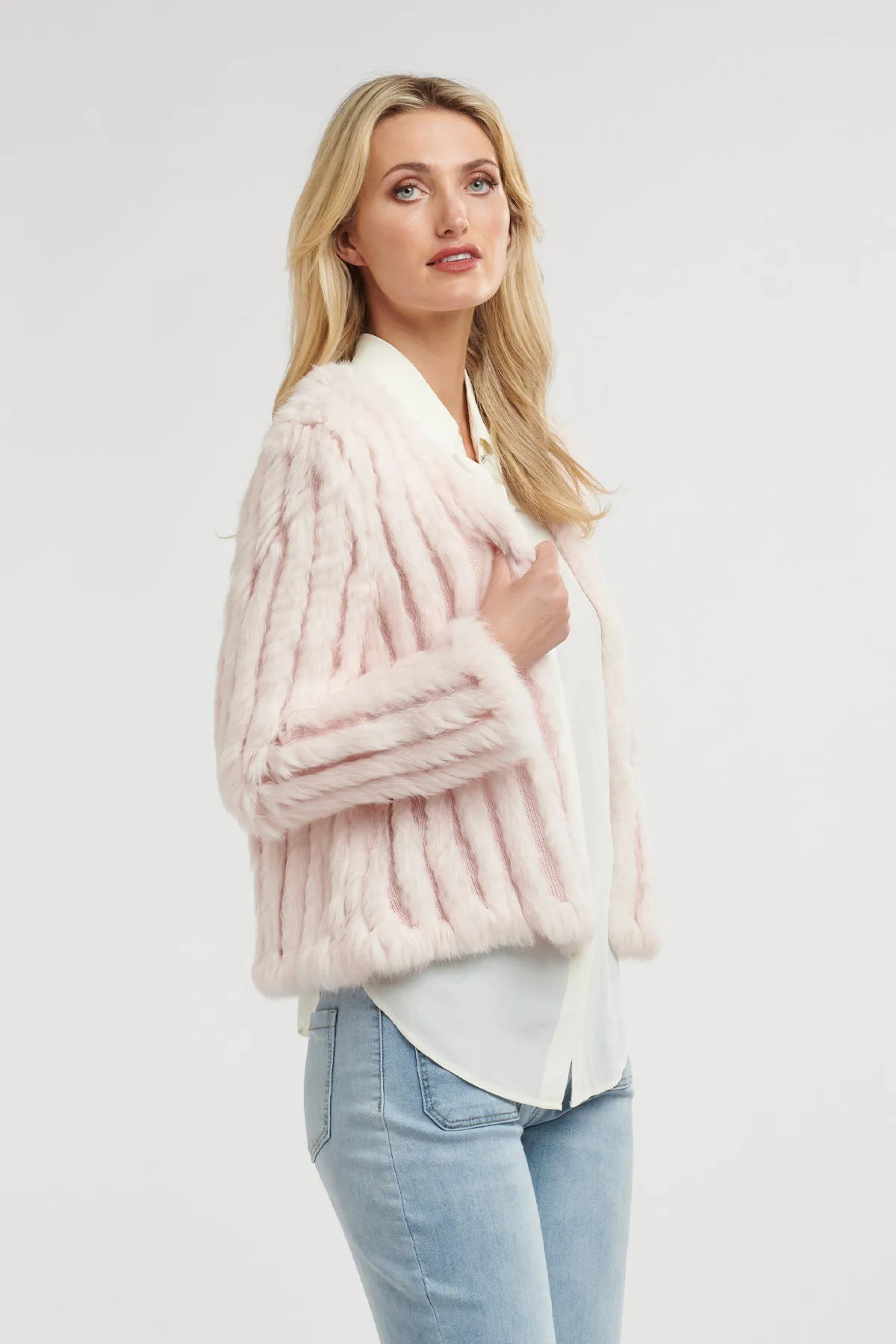 Short Rabbit Jacket Ballet Pink