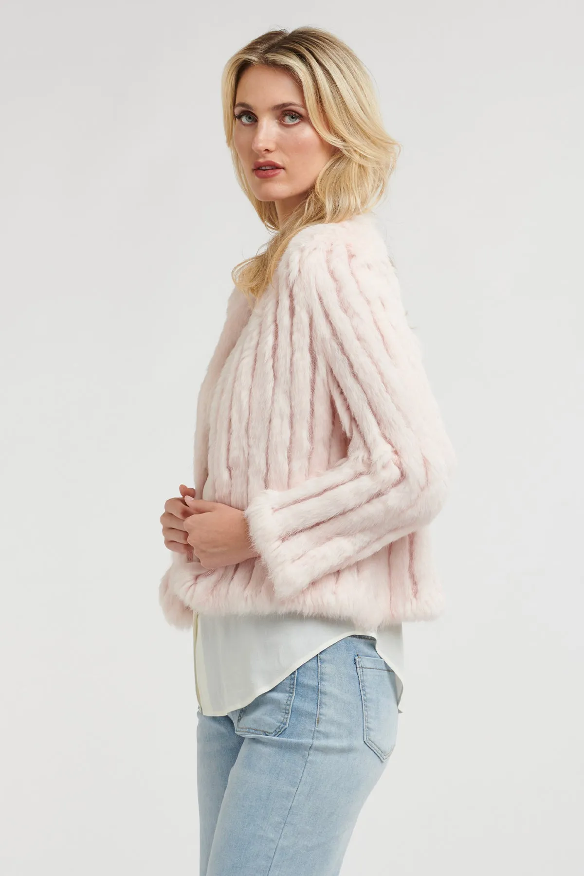 Short Rabbit Jacket Ballet Pink