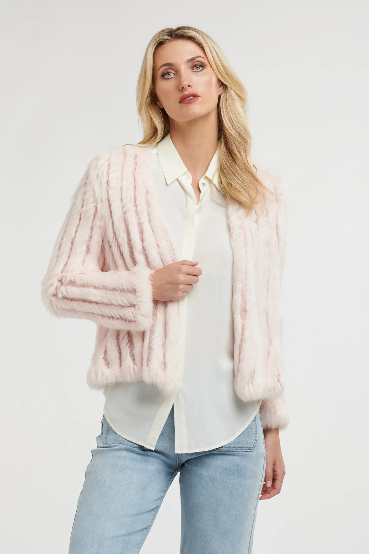 Short Rabbit Jacket Ballet Pink