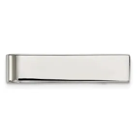 Stainless Steel Polished Short Tie Bar or Money Clip, 7 x 35mm