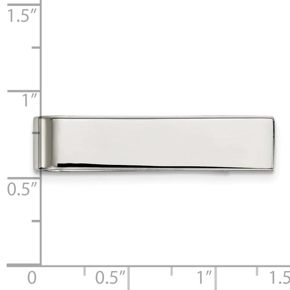 Stainless Steel Polished Short Tie Bar or Money Clip, 7 x 35mm