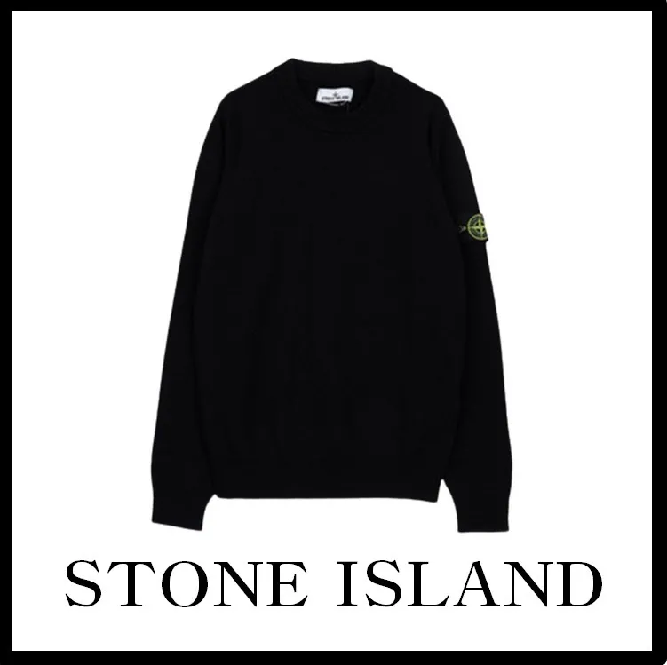 STONE ISLAND  |Unisex Street Style Logo Sweaters