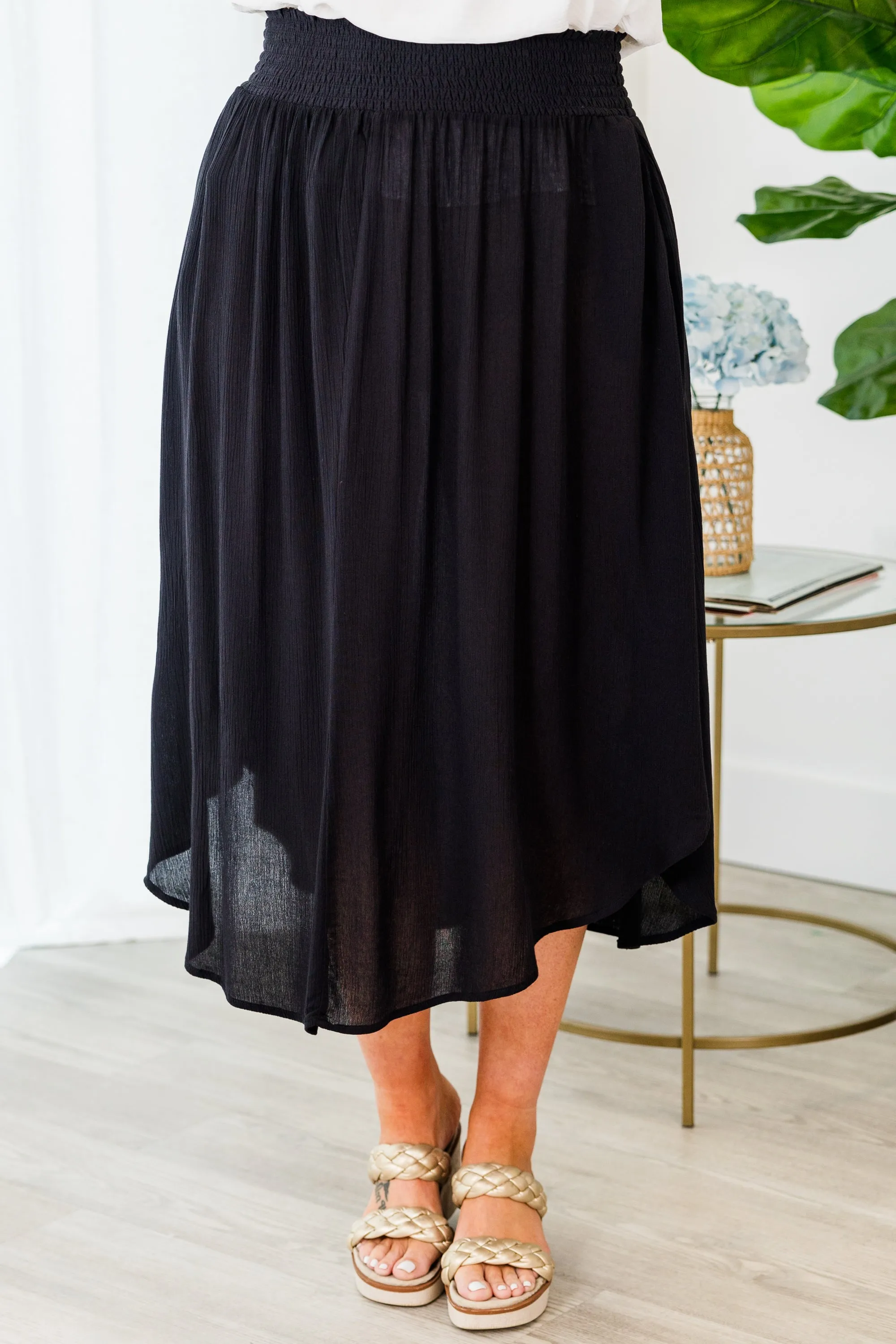 Switching It Up Midi Skirt, Black